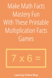 7 x 6 = - Make Math Facts Mastery Fun With These Printable Multiplication Facts Games