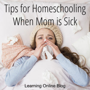 Woman sick in bed - Tips for Homeschooling When Mom is Sick