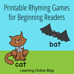 Cat and bat - Printable Rhyming Games for Beginning Readers