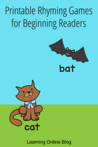 Cat and bat - Printable Rhyming Games for Beginning Readers