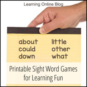 Hand holding notebook - Printable Sight Word Games for Learning Fun