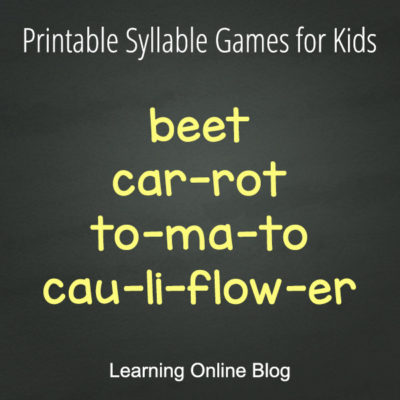 Printable Syllable Games for Kids