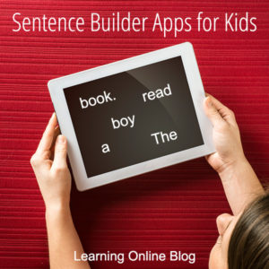 Child holding tablet - Sentence Builder Apps for Kids