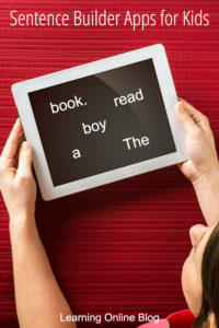 Child holding tablet - Sentence Builder Apps for Kids