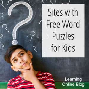 Boy thinking - Sites with Free Word Puzzles for Kids