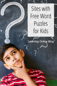 Boy thinking - Sites with Free Word Puzzles for Kids